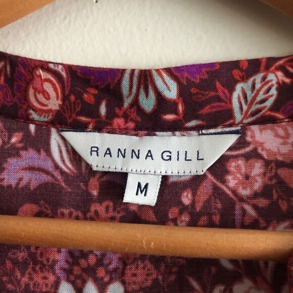 Anthropologie Ranna Gill red floral short tunic - Picture 6 of 6